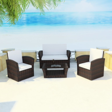 vidaXL vidaXL10 darabos barna polyrattan kerti ülőgarnitúra kerti bútor