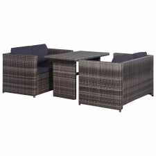 vidaXL vidaXL 11 darabos szürke polyrattan kerti ülőgarnitúra kerti bútor