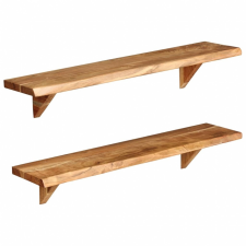 vidaXL vidaXL 2 db tömör akácfa fali polc 90x20x16 cm bútor