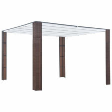 vidaXL vidaXL barna-krémszín pavilon polietilén rattan ponyvatetővel 300x300x200 cm kerti bútor