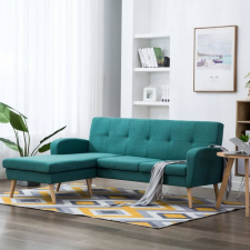 vidaXL vidaXL L-alakú zöld szövetkanapé 186 x 136 x 79 cm bútor