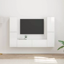 vidaXL vidaXL TV szekrény garnitúra 6 pcs Magas Fényű Fehér Faanyag bútor