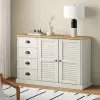vidaXL VIGO fehér tömör fenyőfa fiókos tálalószekrény 113x40x75 cm