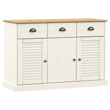 vidaXL VIGO fehér tömör fenyőfa fiókos tálalószekrény 113x40x75 cm (353191) bútor