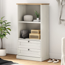 vidaXL VIGO fehér tömör fenyőfa könyvespolc 60x35x114,5 cm bútor