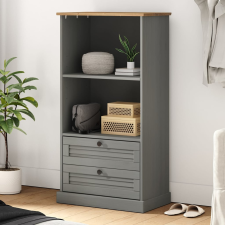 vidaXL VIGO szürke tömör fenyőfa könyvespolc 60x35x114,5 cm bútor