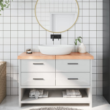 vidaXL világosbarna kezelt tömör fa fürdőszobai pult 120x40x6 cm fürdőszoba bútor