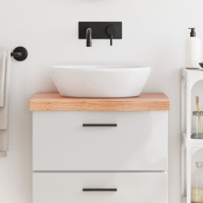 vidaXL Világosbarna kezelt tömör fa fürdőszobai pult 60x30x6 cm fürdőszoba bútor