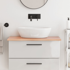 vidaXL Világosbarna kezelt tömör fa fürdőszobai pult 80x50x2 cm fürdőszoba bútor