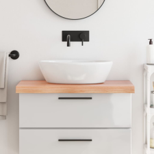 vidaXL világosbarna kezelt tömör fa fürdőszobai pult 80x60x6 cm fürdőszoba bútor