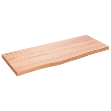 vidaXL világosbarna kezelt tömör tölgyfa fali polc 100x40x(2-4) cm bútor