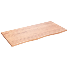 vidaXL világosbarna kezelt tömör tölgyfa fali polc 100x50x2 cm (363686) bútor