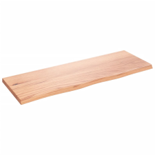 vidaXL világosbarna kezelt tömör tölgyfa fali polc 80x30x2 cm (363662) bútor