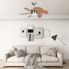 vidaXL világosbarna mennyezeti ventilátor lámpával 76 cm világítás