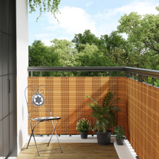 vidaXL világosbarna polyrattan erkélyparaván 400x80 cm kerti bútor