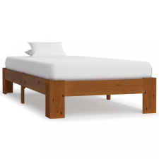 vidaXL Világosbarna tömör fenyőfa ágykeret 90 x 200 cm ágy és ágykellék