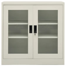 vidaXL világosszürke acél irodai szekrény 90 x 40 x 90 cm (335931) bútor