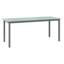 vidaXL világosszürke alumínium és üveg kerti asztal 190 x 90 x 74 cm kerti bútor