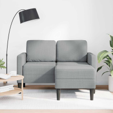 vidaXL világosszürke anyagból 2 üléses kanapé L-alakú kanapéval 125 cm bútor