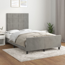 vidaXL világosszürke bársony ágykeret fejtámlával 120 x 200 cm ágy és ágykellék