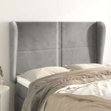 vidaXL világosszürke bársony fejtámla szárnyakkal147 x 23 x 118/128 cm ágy és ágykellék