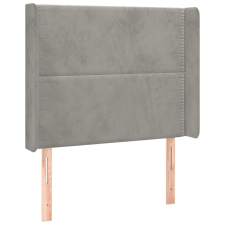 vidaXL világosszürke bársony fejtámla szárnyakkal 103x16x118/128 cm (3119482) ágy és ágykellék