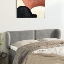 vidaXL világosszürke bársony fejtámla szárnyakkal 147x23x78/88 cm ágy és ágykellék