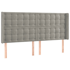 vidaXL világosszürke bársony fejtámla szárnyakkal 183x16x118/128 cm (3120074) ágy és ágykellék