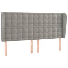 vidaXL világosszürke bársony fejtámla szárnyakkal 203x23x118/128 cm (3118456) ágy és ágykellék