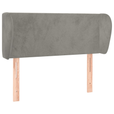 vidaXL világosszürke bársony fejtámla szárnyakkal 203x23x78/88 cm (3116894) ágy és ágykellék