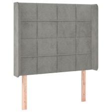 vidaXL világosszürke bársony fejtámla szárnyakkal 83x16x118/128 cm (3119610) ágy és ágykellék