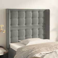 vidaXL világosszürke bársony fejtámla szárnyakkal 93x16x118/128 cm ágy és ágykellék
