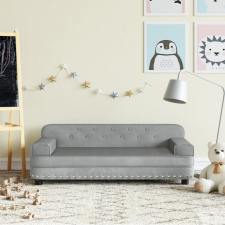 vidaXL Világosszürke bársony gyerekkanapé 90 x 53 x 30 cm babaszoba szett