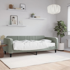 vidaXL világosszürke bársony kanapéágy matraccal 90 x 200 cm ágy és ágykellék