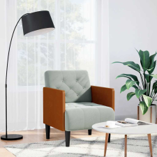 vidaXL Világosszürke bársony kanapészék karfás szék 55 cm bútor