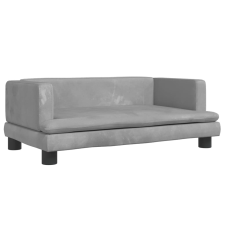 vidaXL világosszürke bársony kutyaágy 80 x 45 x 30 cm (171895) szállítóbox, fekhely kutyáknak
