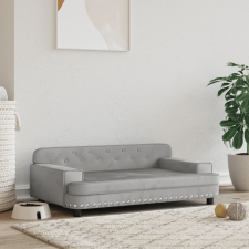 vidaXL világosszürke bársony kutyaágy 90 x 53 x 30 cm szállítóbox, fekhely kutyáknak