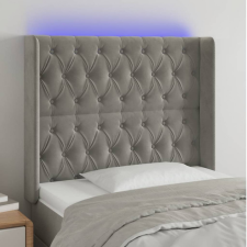 vidaXL világosszürke bársony LED-es fejtámla 103x16x118/128 cm ágy és ágykellék