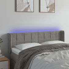 vidaXL világosszürke bársony LED-es fejtámla 147 x 16 x 78/88 cm ágy és ágykellék