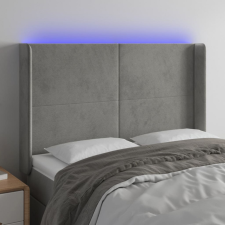 vidaXL világosszürke bársony LED-es fejtámla 147x16x118/128 cm ágy és ágykellék