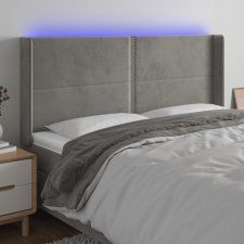 vidaXL világosszürke bársony LED-es fejtámla 163x16x118/128 cm ágy és ágykellék