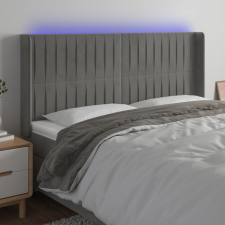vidaXL világosszürke bársony LED-es fejtámla 163x16x118/128 cm ágy és ágykellék