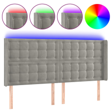 vidaXL világosszürke bársony LED-es fejtámla 163x16x118/128 cm (3124536) ágy és ágykellék