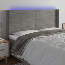 vidaXL világosszürke bársony LED-es fejtámla 183x16x118/128 cm ágy és ágykellék