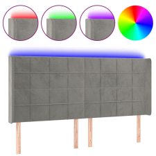 vidaXL világosszürke bársony LED-es fejtámla 183x16x118/128 cm (3124108) ágy és ágykellék