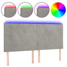 vidaXL világosszürke bársony LED-es fejtámla 200x5x118/128 cm (3122210) ágy és ágykellék