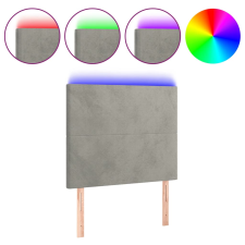 vidaXL világosszürke bársony LED-es fejtámla 90x5x118/128 cm (3122180) ágy és ágykellék