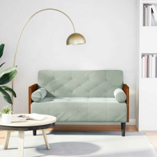 vidaXL világosszürke bársony loveseat kanapé párnákkal 110 cm bútor