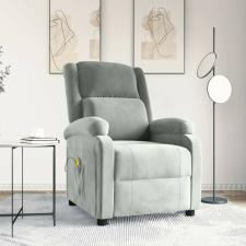 vidaXL világosszürke bársony masszázsfotel masszázsfotel