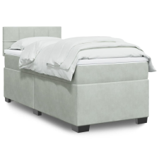 vidaXL világosszürke bársony rugós ágy matraccal 100 x 200 cm ágy és ágykellék